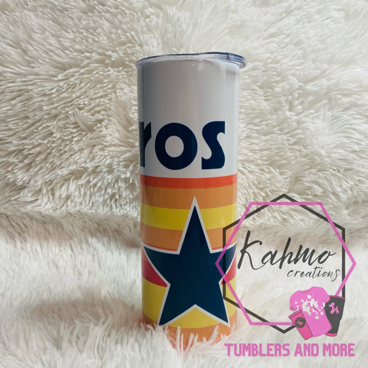 Retro Astros Baseball Stainless Steel 20 oz Skinny Tumbler