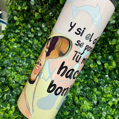 Bad Bunny Un verano sin ti playa Skinny Tumbler (20 oz.)