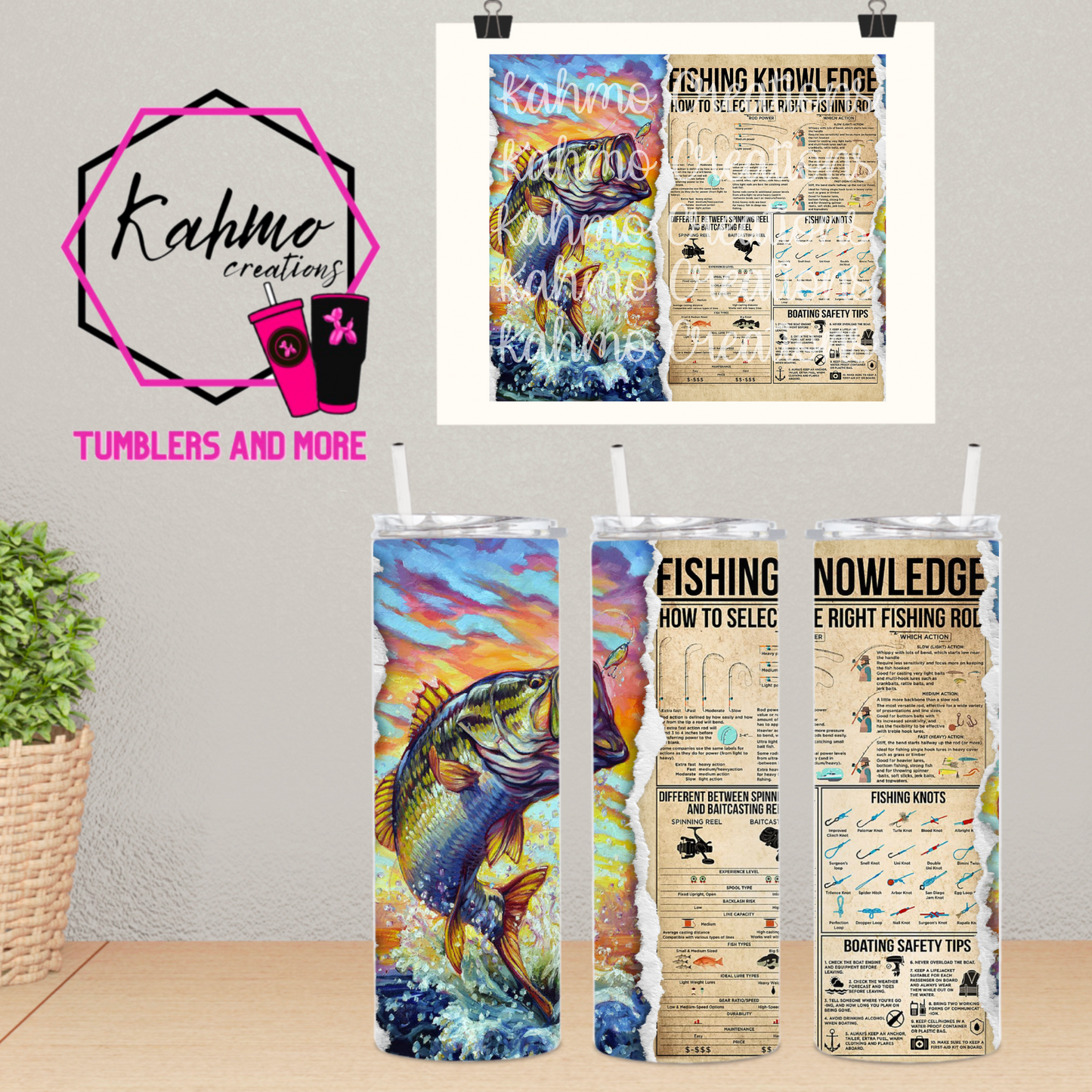 Fishing Skinny Tumbler (20 oz.)