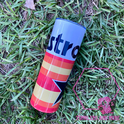 Retro Astros Baseball Stainless Steel 20 oz Skinny Tumbler