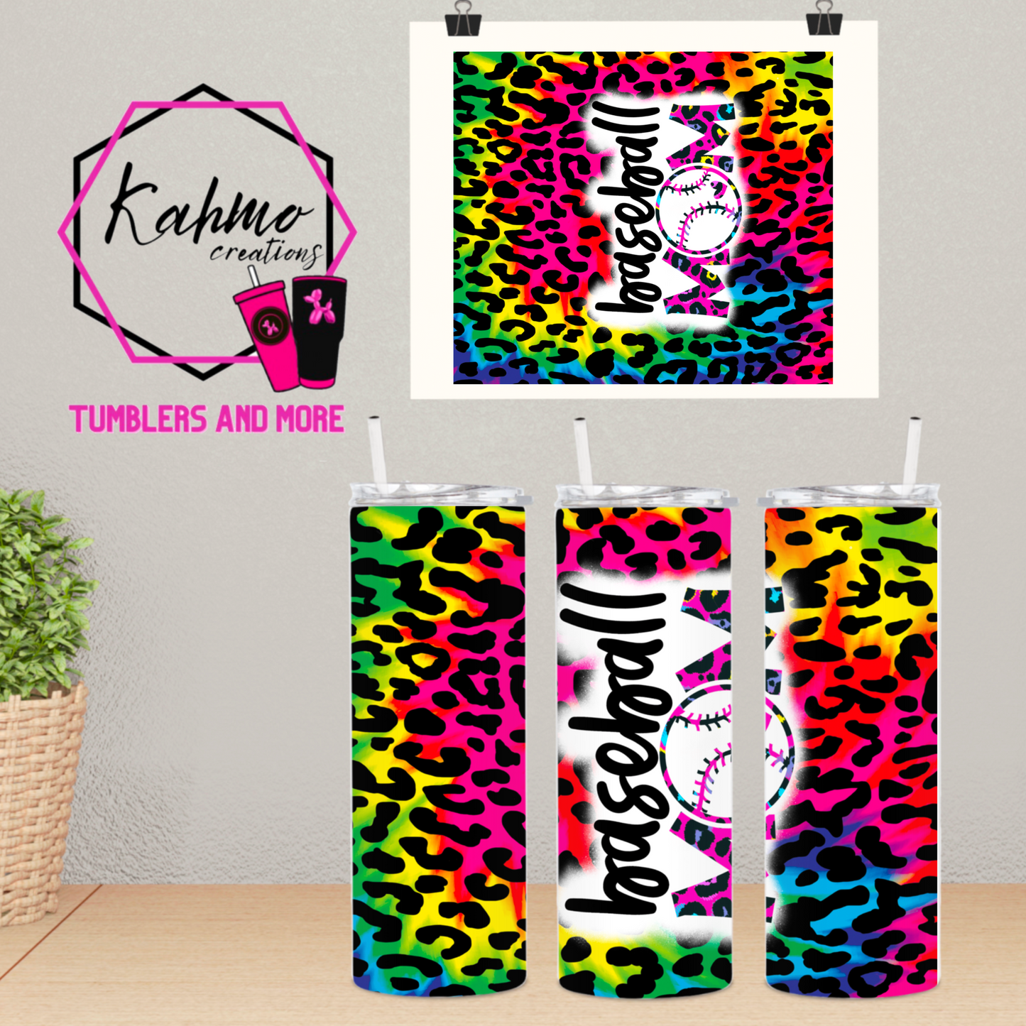 Baseball Mom of Skinny Tumbler (20 oz.)