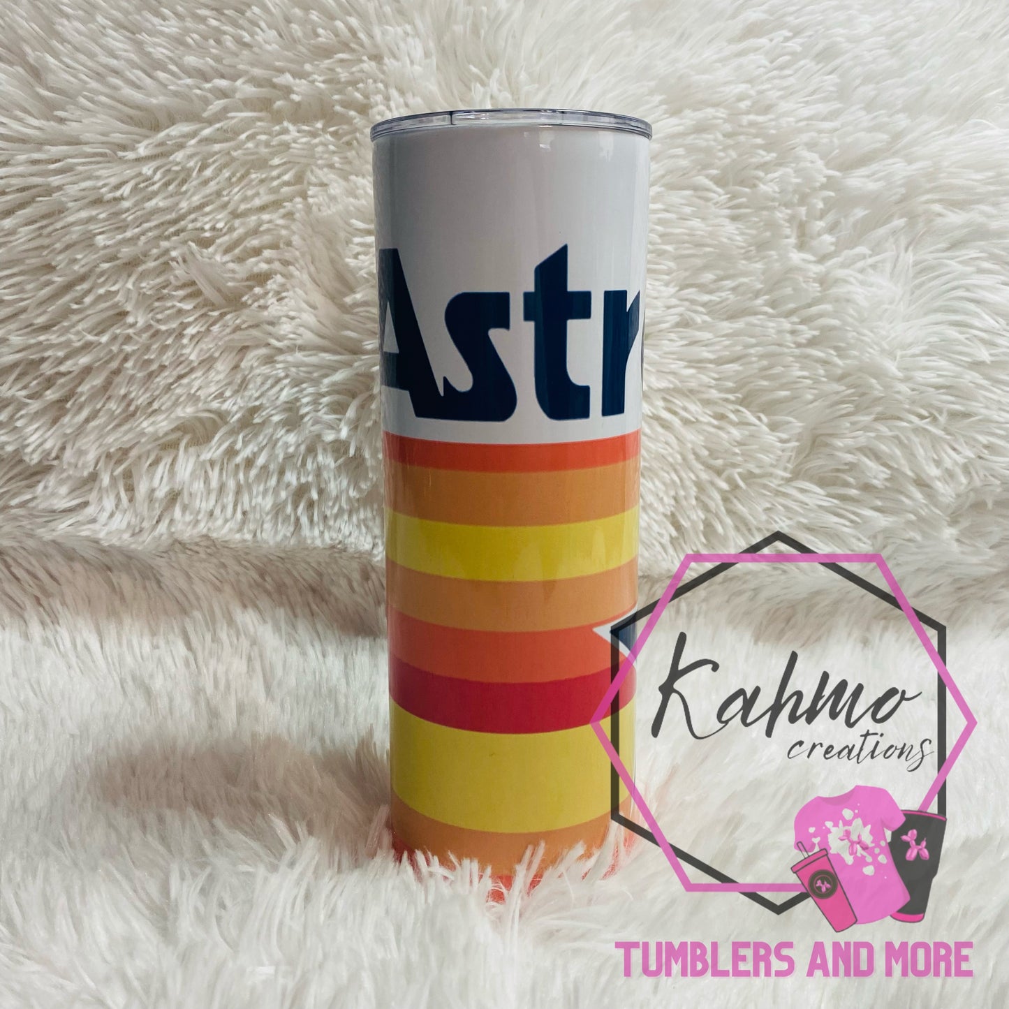 Retro Astros Baseball Stainless Steel 20 oz Skinny Tumbler