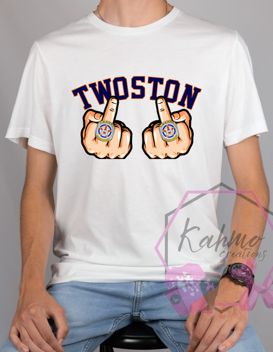 ASTR*S Twoston Middle Finger World Series Ring T-Shirt