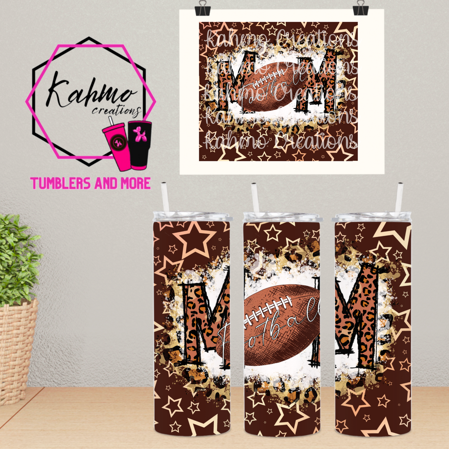 Football Mom Skinny Tumbler (20 oz.)