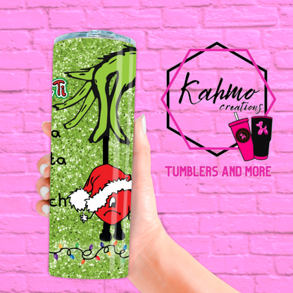 Green Bad Bunny Christmas Skinny Tumbler (20 oz.)