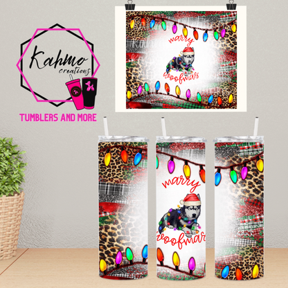 Husky Merry Christmas, Merry Woofmas Skinny Tumbler (20 oz.)