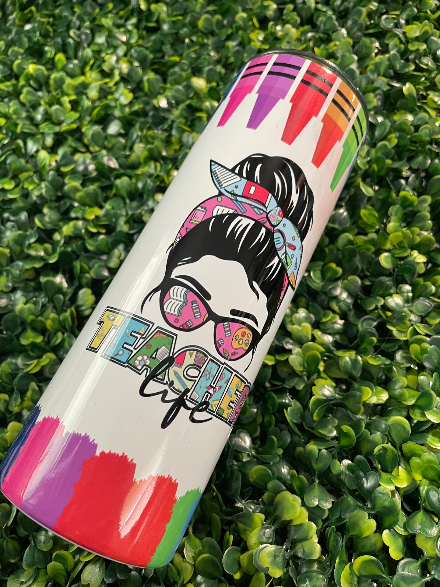 Teacher Life Skinny Tumbler (20 oz.)