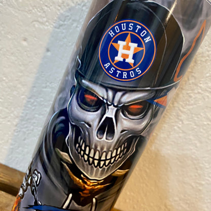 Houston baseball skull Tumbler Skinny Tumbler (20 oz.)