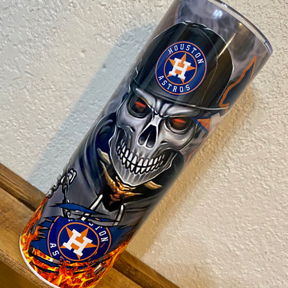 Houston baseball skull Tumbler Skinny Tumbler (20 oz.)