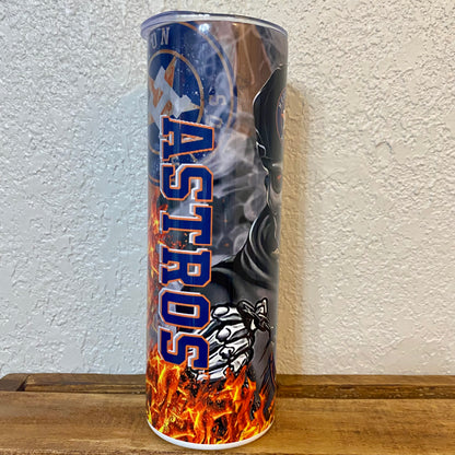 Houston baseball skull Tumbler Skinny Tumbler (20 oz.)